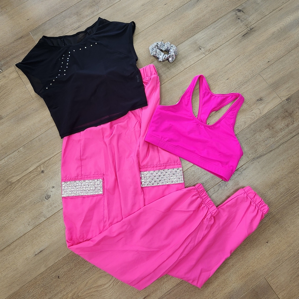 Black and Pink Hip Hop Dance Costume